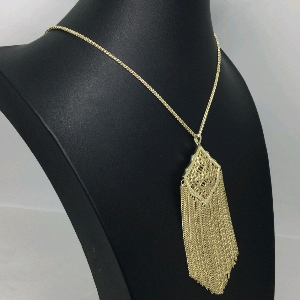 Kendra Scott Kingstone Filigree Pendant Necklace NWOT 30" - Picture 3 of 5
